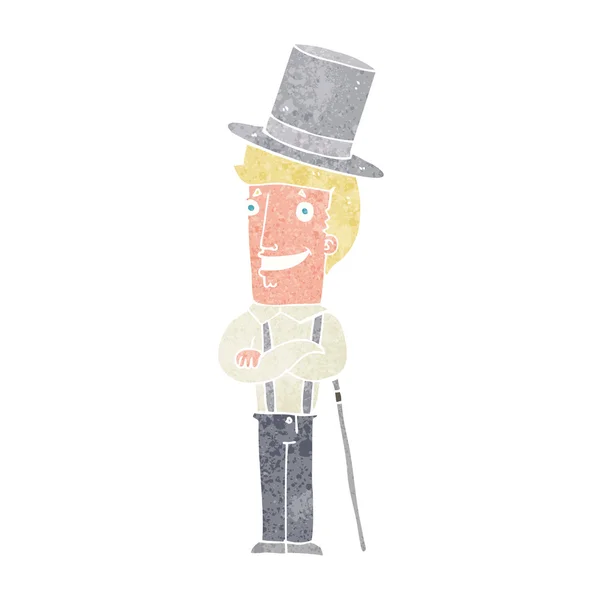 Cartoon man wearing top hat — Stock Vector