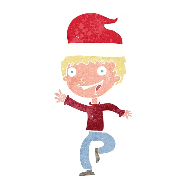 Hombre de dibujos animados listo para la Navidad — Vector de stock