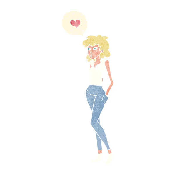 Mujer de dibujos animados en el amor — Archivo Imágenes Vectoriales
