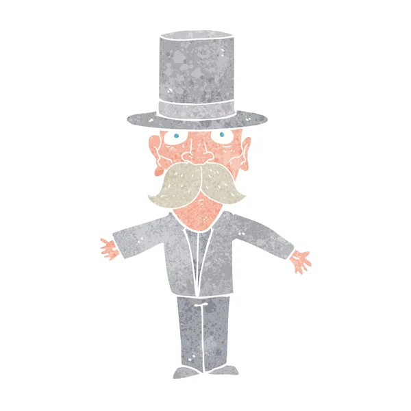 Cartoon man dragen top hat — Stockvector