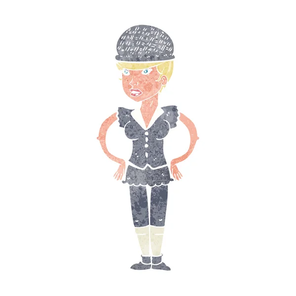 Cartoon woman wearing hat — Stock Vector