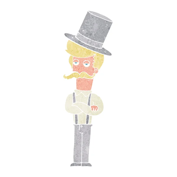 Cartoon man wearing top hat — Stock Vector