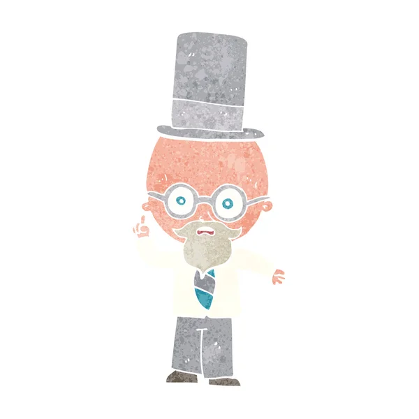 Cartoon man dragen top hat — Stockvector