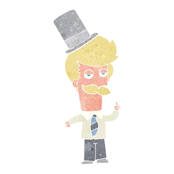 Kreskówka mężczyzna sobie top hat — Wektor stockowy