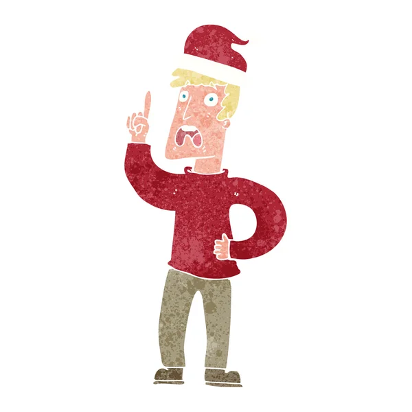 Cartoon man klaar voor Kerstmis — Stockvector