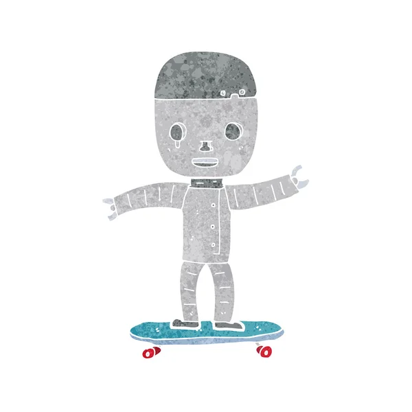 Kreslený robot na skateboardu — Stockový vektor