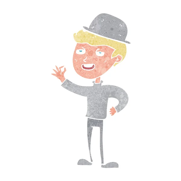 Άνδρα καρτούν με bolwer καπέλο — Διανυσματικό Αρχείο