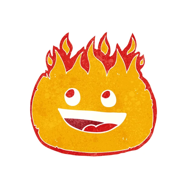 Dibujos animados fuego feliz — Vector de stock