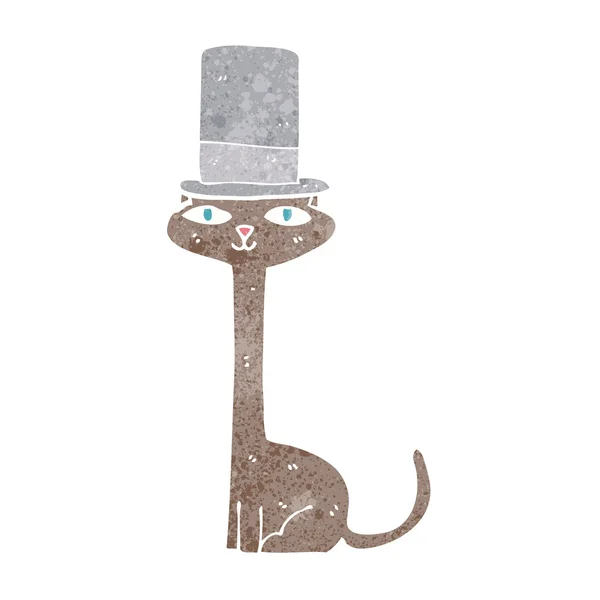 Cartoon cat in top hat — Stock Vector