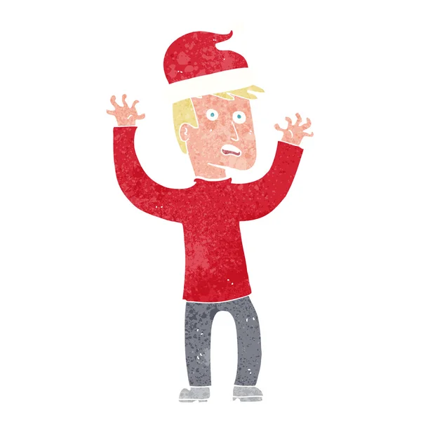 Homem dos desenhos animados pronto para o Natal — Vetor de Stock