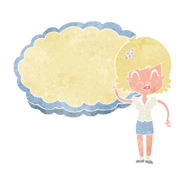 Fumetto donna con spazio di testo nuvola — Vettoriale Stock