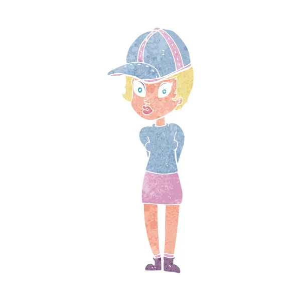 Cartoon woman in hat — Stock Vector