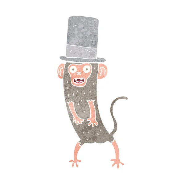 Μαϊμού κινουμένων σχεδίων με ψηλό καπέλο — Διανυσματικό Αρχείο