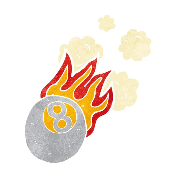 Karikatura hořící bazén míč — Stockový vektor