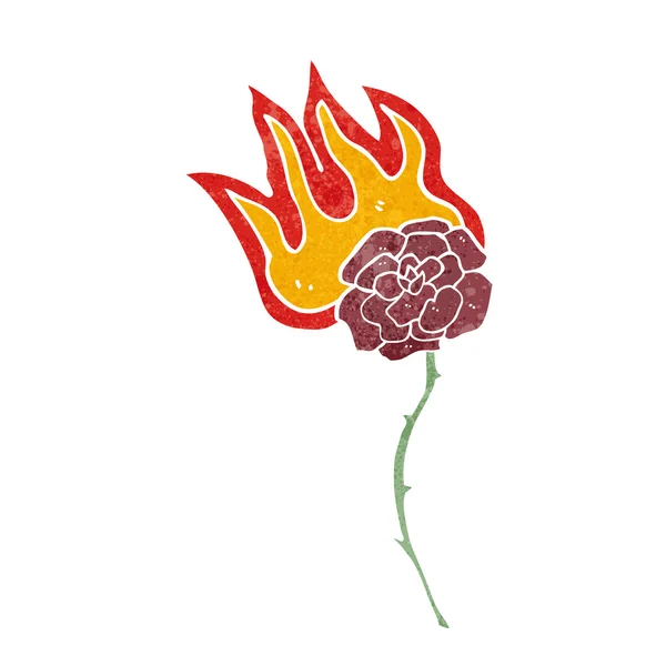 卡通燃烧玫瑰 — 图库矢量图片