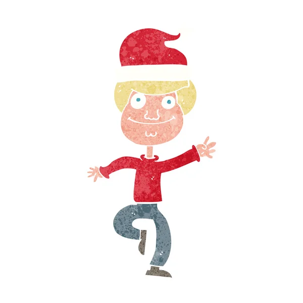 Hombre de dibujos animados listo para la Navidad — Vector de stock