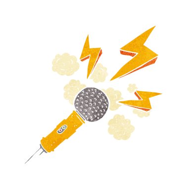 elle çizilmiş karikatür mikrofon