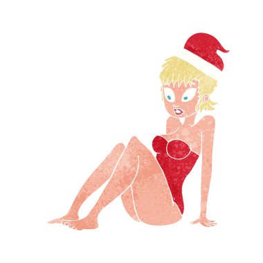 Çizgi film mayo modeli Noel şapkasıyla