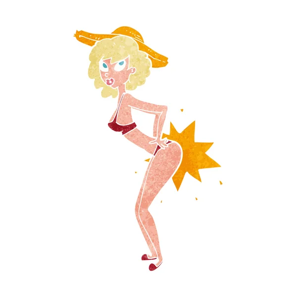 Dessin animé bikini pin up femme — Image vectorielle