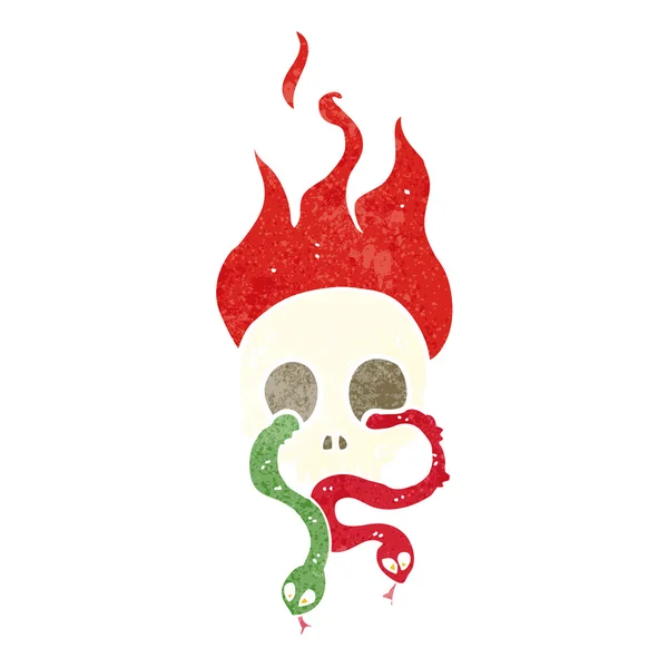 Serpent et crânes dessin animé — Image vectorielle