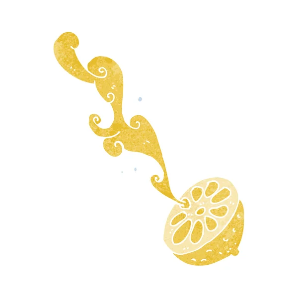 Cartone animato spruzzando limone — Vettoriale Stock