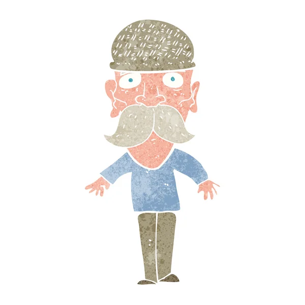 Pria kartun mengenakan topi musim dingin - Stok Vektor
