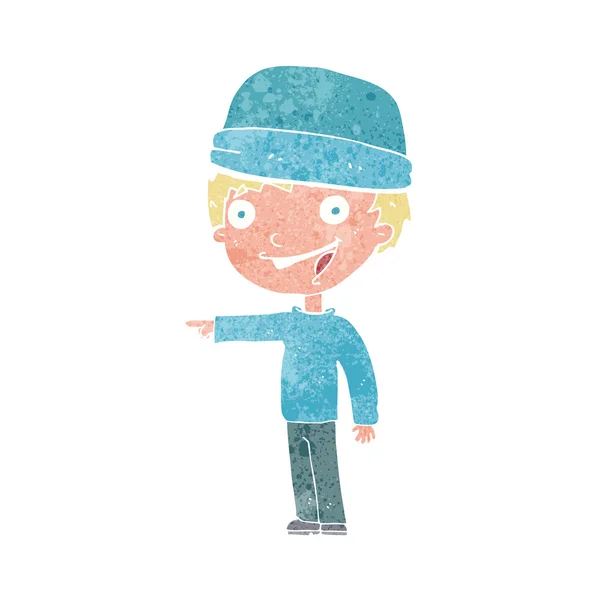 Cartoon-Mann mit Wintermütze — Stockvektor