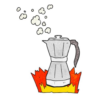 dokulu karikatür borulu espresso makinesi