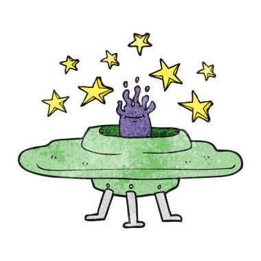 dokulu karikatür uçan daire