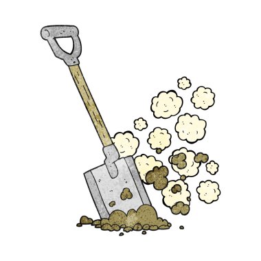 dokulu karikatür kürek kir içinde