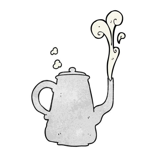 Getextureerde cartoon dampende koffiepot — Stockvector