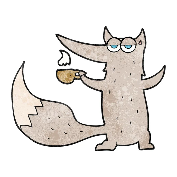 Teksturowane rysunek wilka z filiżanki kawy — Wektor stockowy