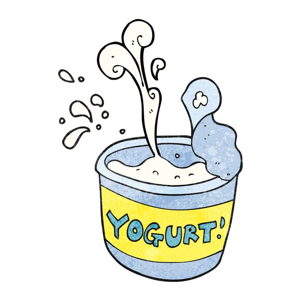 Texturerat cartoon Yoghurt — Stock vektor