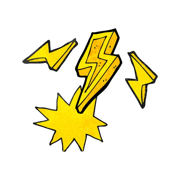 Getextureerde cartoon lightning bolt doodle — Stockvector