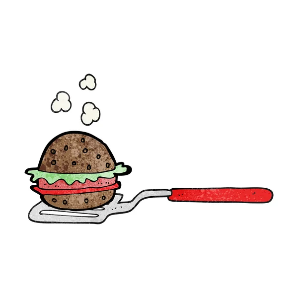 Teksturowane kreskówka Łopatka z burger — Wektor stockowy