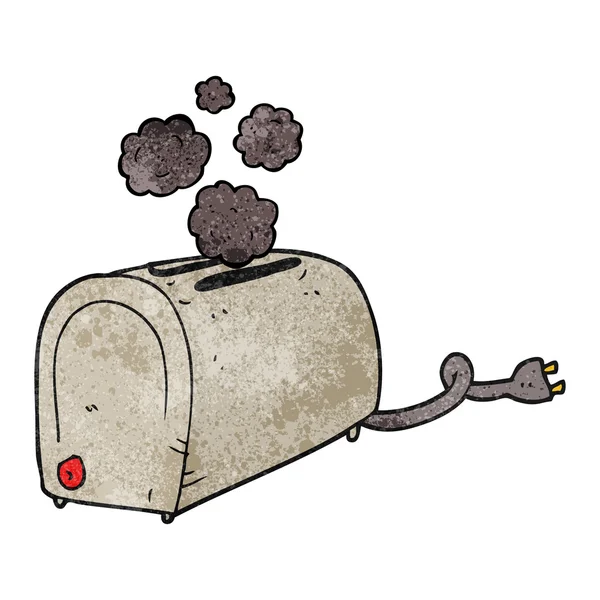 Texturierte Cartoon Toaster Rauchen — Stockvektor