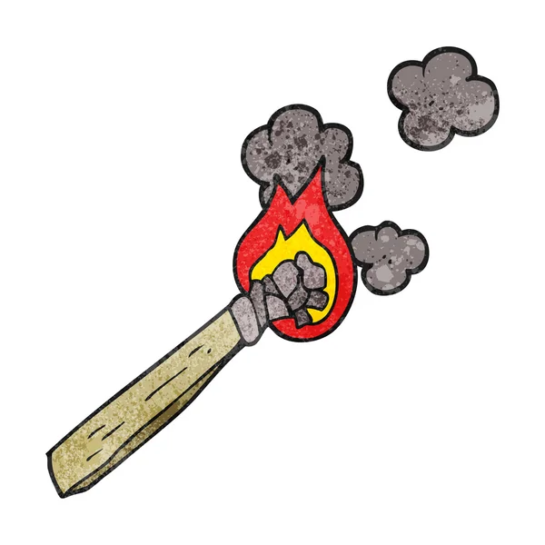 Dekorativní kreslená spalování dřeva pochodeň — Stockový vektor