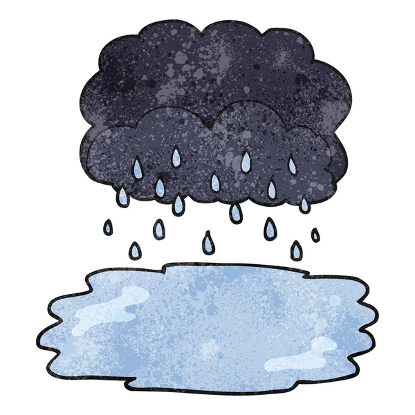 Dessin animé texturé nuage de pluie — Image vectorielle