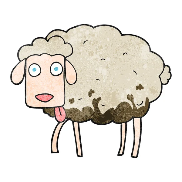 Getextureerde cartoon modderige schapen — Stockvector