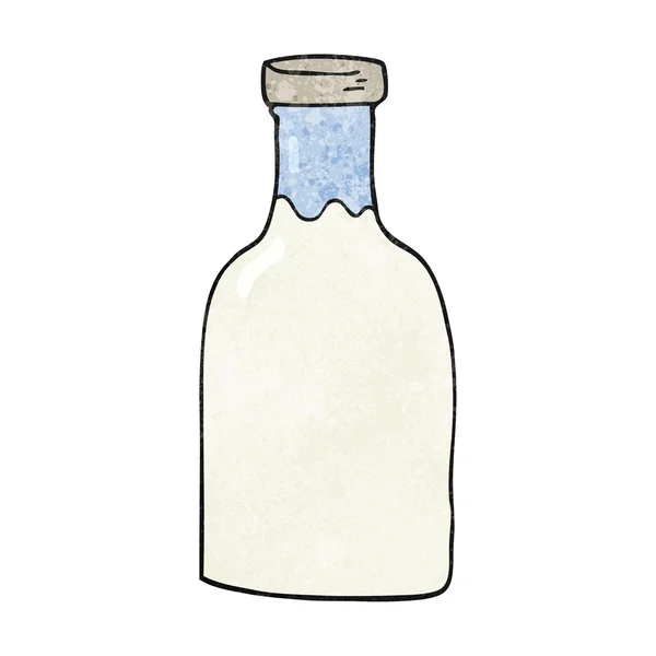 Botella de leche de dibujos animados con textura — Vector de stock