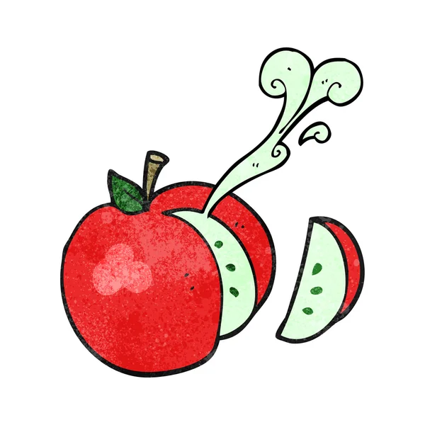 Manzana en rodajas de dibujos animados texturizados — Vector de stock