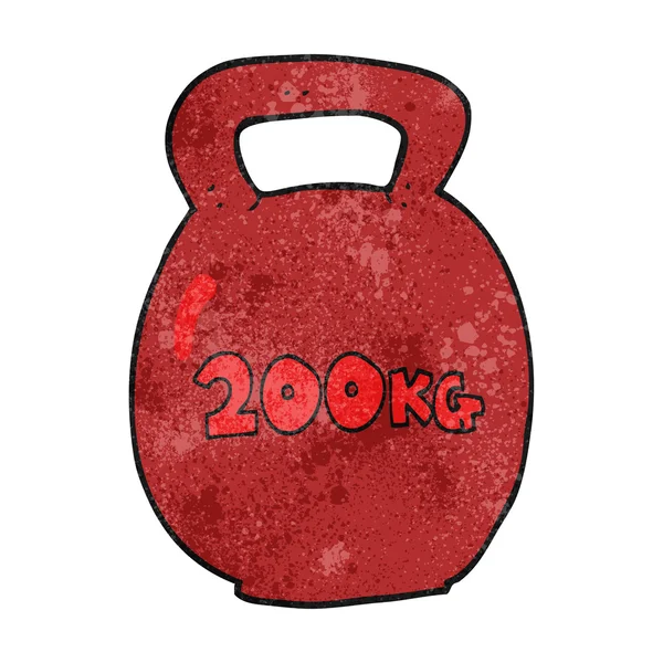 Dessin animé texturé 200kg bouilloire cloche — Image vectorielle