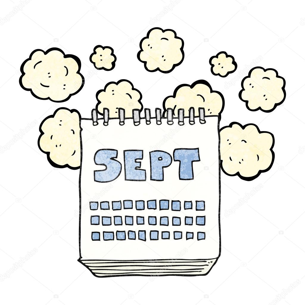 Calendario de dibujos animados texturizado que muestra el mes de septiembre  vector, gráfico vectorial © lineartestpilot imagen #96093544