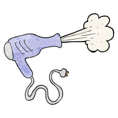 dokulu karikatür saç kurutma makinesi