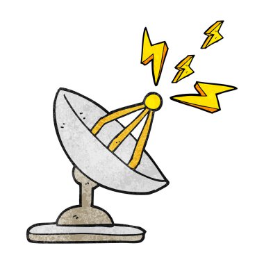 dokulu karikatür uydu anteni