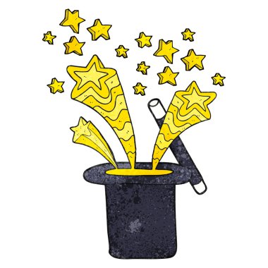 dokulu karikatür sihirbazın üst şapka