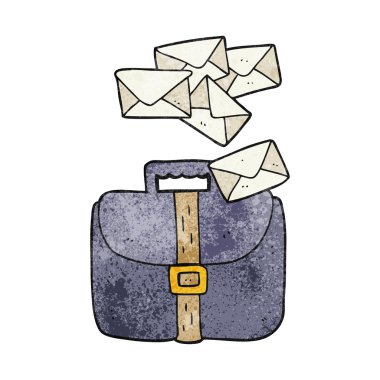 harfler dökülmesini dokulu karikatür evrak çantası