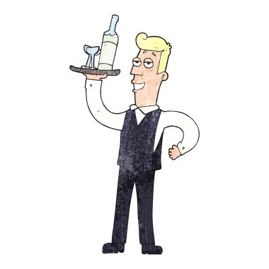 dokulu karikatür garson