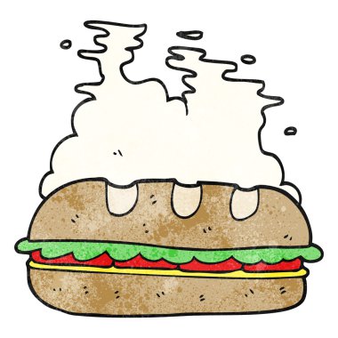 dokulu karikatür büyük sandviç