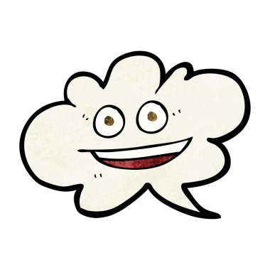 dokulu karikatür bulut konuşma balonu ile yüz